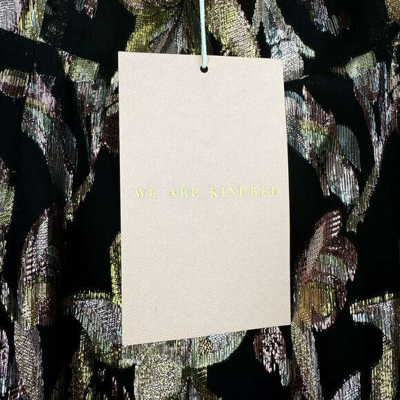 New w/ Tags WE ARE KINDRED silk metallic floral dress HARLOW FLOUNCE gown. - Picture 14 of 17